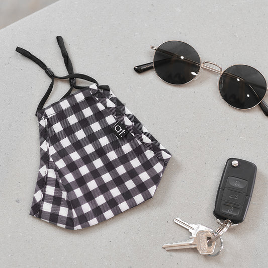 Face Mask - Shaped - Gingham Black