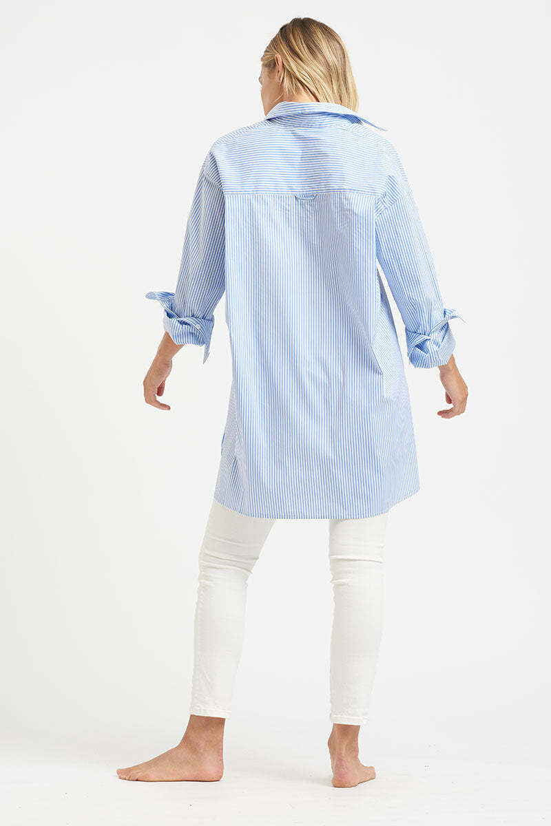 The Boyfriend Shirt - Blue Stripe