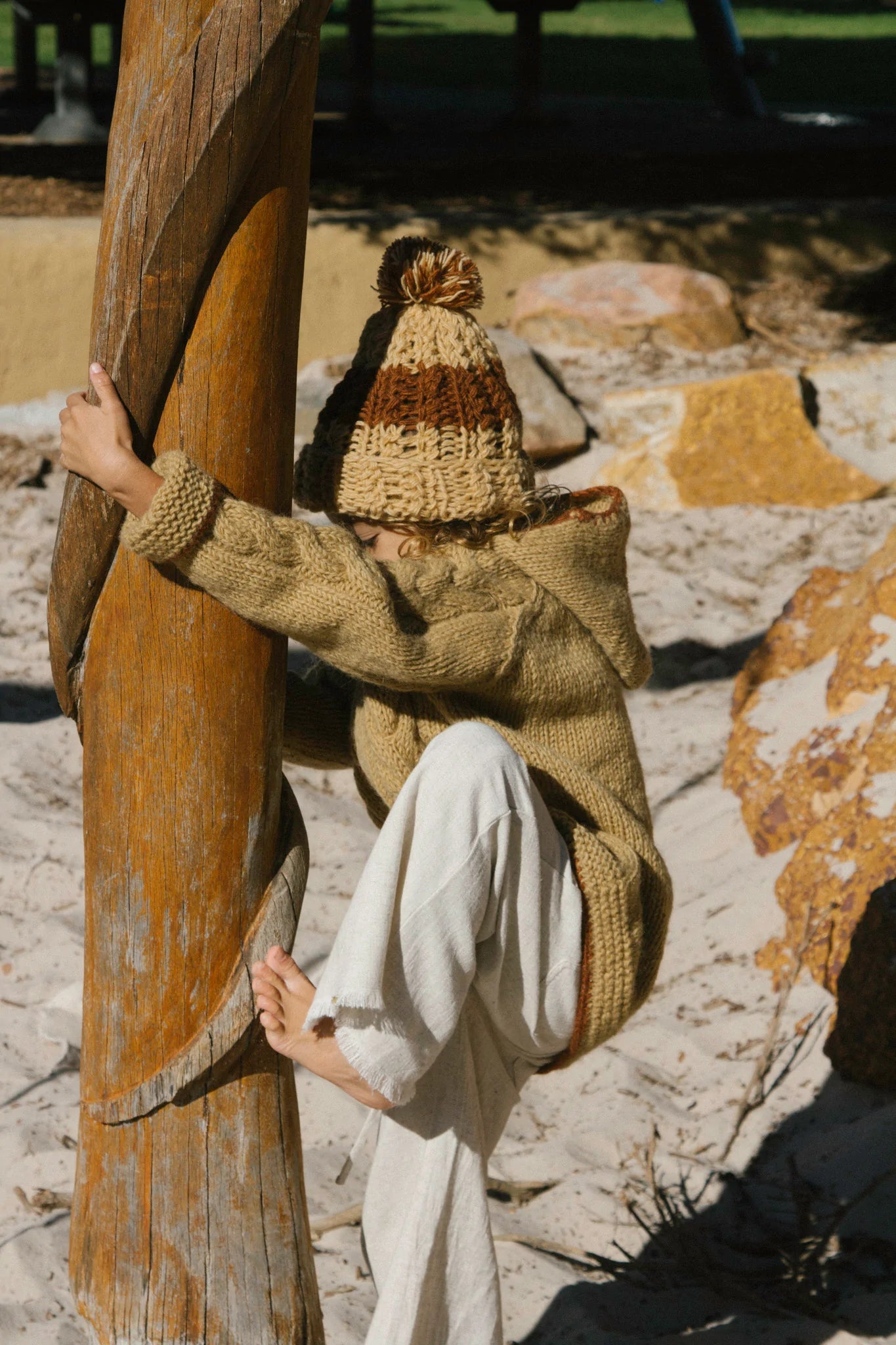 Kids Hazel Beanie - Butterscotch/Uluru